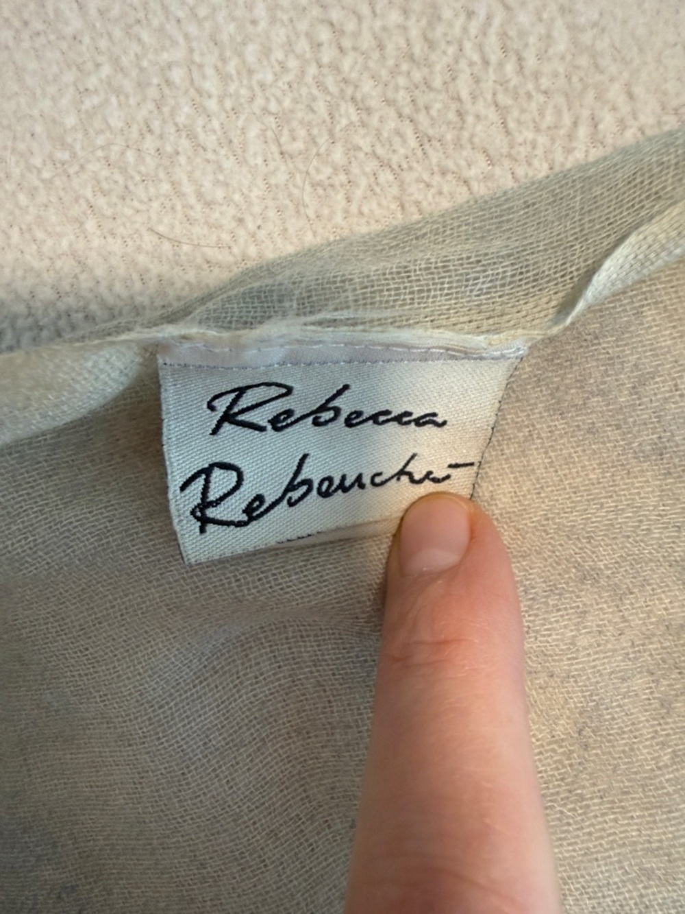 Handpainted Rebecca Rebouche Lightweight Wool Scarf - Picture 5 of 9